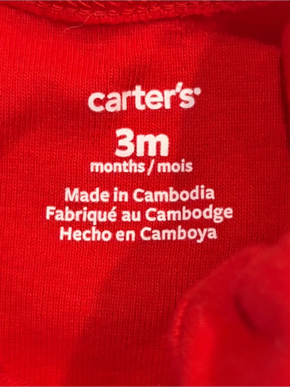 Carter's Red Baby One-Piece Bodysuit with White Text